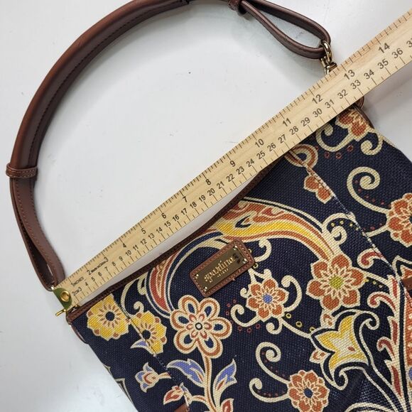 SPARTINA 449 LINEN + LEATHER RESORT FLORAL PREPPY PURSE BAG DAUFUSKIE ISLAND SC - Picture 2 of 16